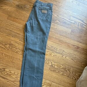 Vintage Wrangler Men's Straight Jeans - Charcoal Gray/black